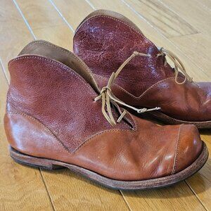 Cydwoq Women's Light Brown Leather Boots - size 36.5 - Handcrafted in US